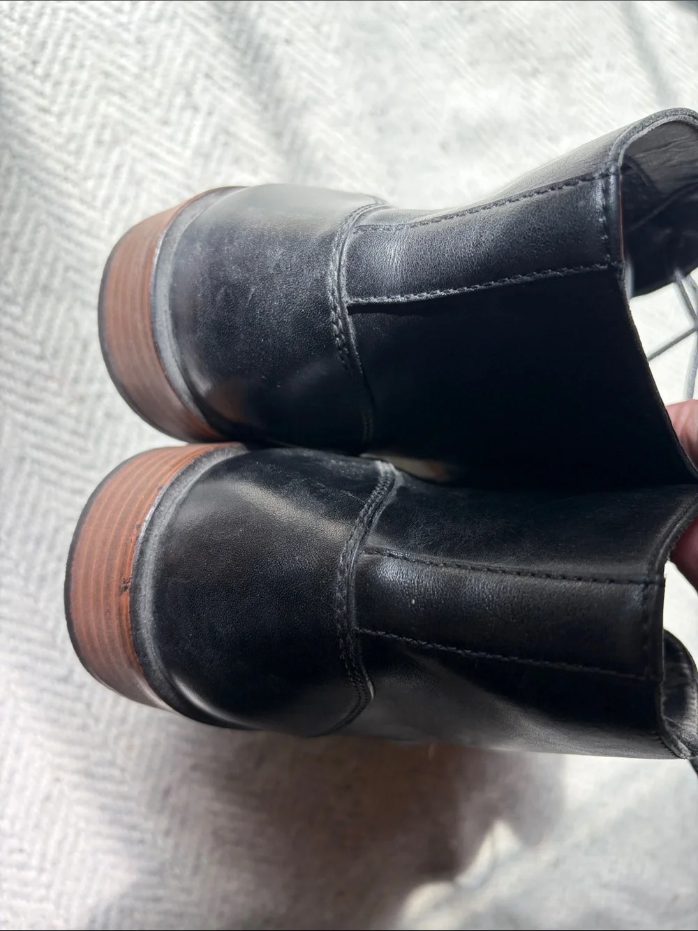 Men's Black Leather Chukka Boots with Stacked Brown Sole